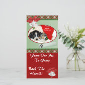 Weihnachtsfotokarte für Haustiere Feiertagskarte (Stehend Vorderseite)