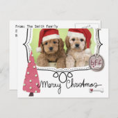 Weihnachtsfotokarte für Haustiere Feiertagspostkarte (Vorne/Hinten)