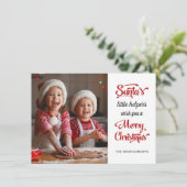 Weihnachtsfotokarte für Helfer Feiertagskarte (Stehend Vorderseite)