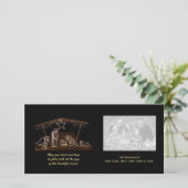 Weihnachtsfotokarte für religiöse Krippen Feiertagskarte (Stehend Vorderseite)