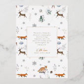 Weihnachtsfotokarte für Waldtiere Folien Feiertagskarte (Rückseite)