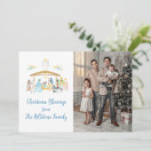 Weihnachtsfotokarte für Wasserfarbe Feiertagskarte (Stehend Vorderseite)