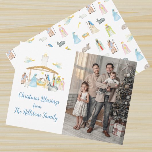 Weihnachtsfotokarte für Wasserfarbe Feiertagskarte