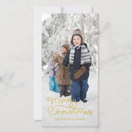 Weihnachtsfotokarte | Handschrift Feiertagskarte