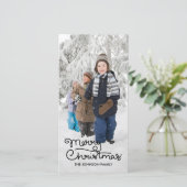 Weihnachtsfotokarte | Handschrift Feiertagskarte (Stehend Vorderseite)