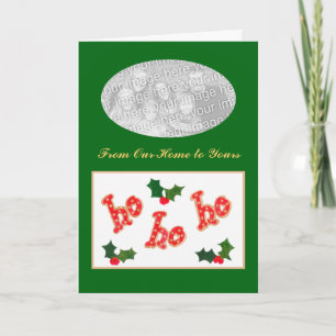 Weihnachtsfotokarte "Ho Ho Ho" individuell anpassb Feiertagskarte