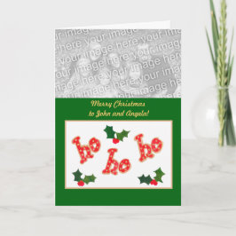 Weihnachtsfotokarte "Ho Ho Ho" individuell anpassb Feiertagskarte
