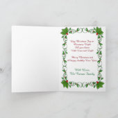 Weihnachtsfotokarte Holly Frame Feiertagskarte (Innenseite)