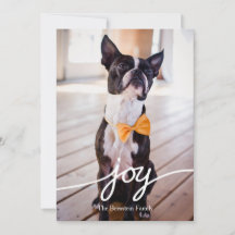 Weihnachtsfotokarte mit handgezeichneter Typografi