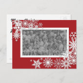 Weihnachtsfotokarte mit Schneeflocken Feiertagspostkarte (Vorne/Hinten)