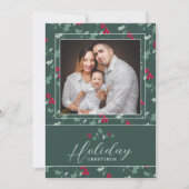 Weihnachtsfotokarte Rote Beeren Weihnachten (Vorderseite)