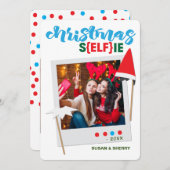 Weihnachtsfotokarte von ELFie Feiertagskarte (Vorne/Hinten)