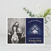 Weihnachtsfotokarten der Weihnachtskrippen (Navy B Feiertagskarte (Stehend Vorderseite)