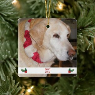 Weihnachtsfotos Vorlage rot und weiß Keramikornament