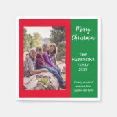 Weihnachtsfotoschablone Serviette (Vorderseite)