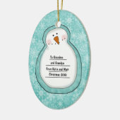 WeihnachtsFotosnowman-Gewohnheits-Foto Keramik Ornament (Links)