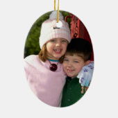 WeihnachtsFotosnowman-kundengerechtes Datum und Keramikornament (Hinten)