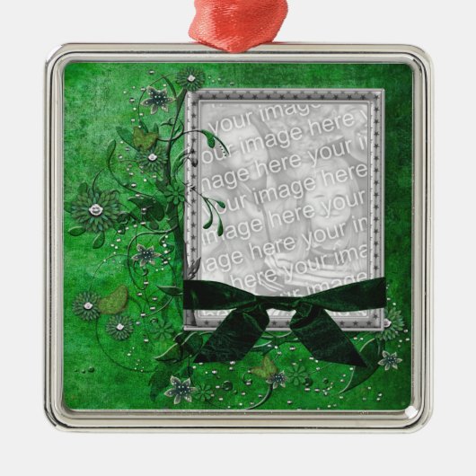 WeihnachtsFotoverzierung Ornament Aus Metall (Vorne)