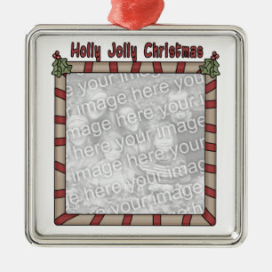 WeihnachtsFotoverzierung Silbernes Ornament