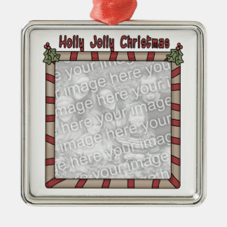 WeihnachtsFotoverzierung Silbernes Ornament