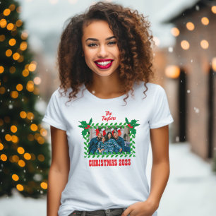 Weihnachtsfotovorlage für die Familie T-Shirt