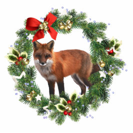 Weihnachtsfox 12x18 Sculpture Ornament Fotoskulptur Ornament