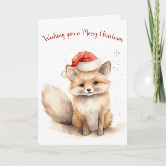 Weihnachtsfox Feiertagskarte (Vorderseite)