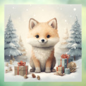Weihnachtsfox Fensteraufkleber (Blatt 3)