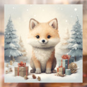 Weihnachtsfox Fensteraufkleber (Blatt 2)