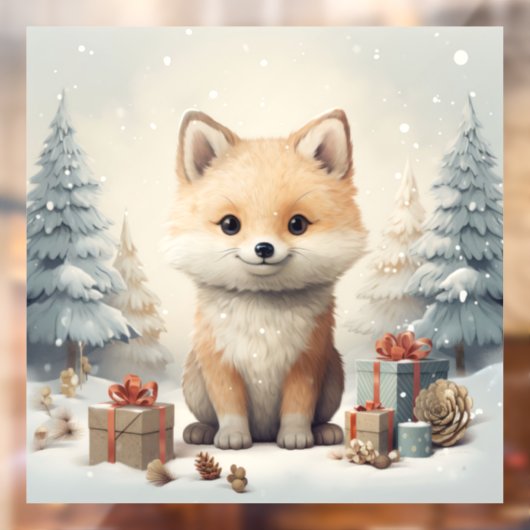 Weihnachtsfox Fensteraufkleber (Blatt 2)