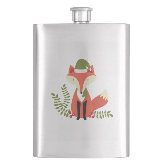 Weihnachtsfox für moderne Trends Flachmann (Vorderseite)