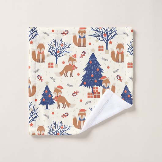 Weihnachtsfox gefliest badhandtuch set (Waschlappen)