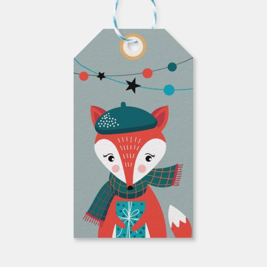 Weihnachtsfox Geschenkanhänger (Rückseite)
