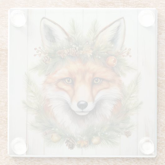 Weihnachtsfox Glasuntersetzer (Rückseite)