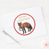 Weihnachtsfox Glossy Round Aufkleber (Umschlag)