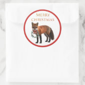 Weihnachtsfox Glossy Round Aufkleber (Tasche)