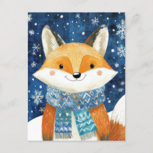 Weihnachtsfox-Grußkarte Postkarte