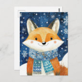 Weihnachtsfox-Grußkarte Postkarte (Vorne/Hinten)