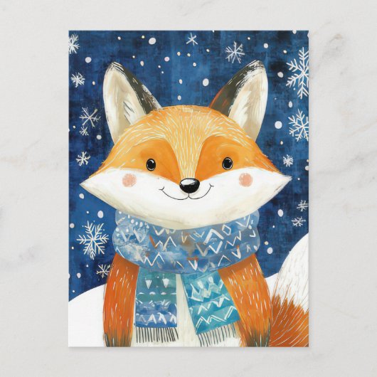 Weihnachtsfox-Grußkarte Postkarte (Vorderseite)