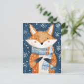 Weihnachtsfox-Grußkarte Postkarte (Stehend Vorderseite)
