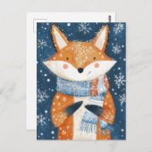 Weihnachtsfox-Grußkarte Postkarte (Vorne/Hinten)