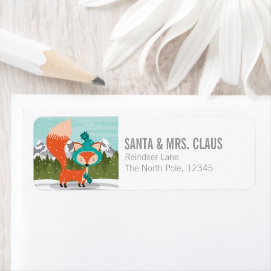 Weihnachtsfox in einem Aquamarinen Hut (Insitu)