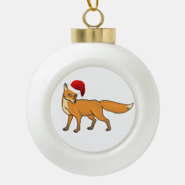 Weihnachtsfox Keramik Kugel-Ornament