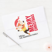 Weihnachtsfox-Label Quadratischer Aufkleber (Umschlag)