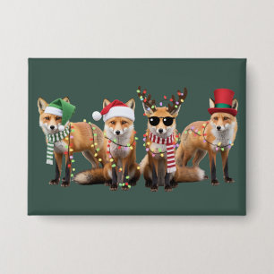 Weihnachtsfox liebt Familie Tier Weihnachtsfeierta Button