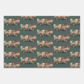 Weihnachtsfox liebt Familie Tier Weihnachtsfeierta Geschenkpapier Set (Vorderseite)