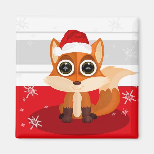 Weihnachtsfox Magnet (Vorne)