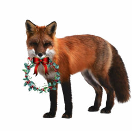 Weihnachtsfox mit Foto-Karikatur Freistehende Fotoskulptur