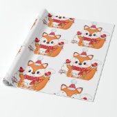 Weihnachtsfox mit Lichtern Geschenkpapier (Ungerollt)