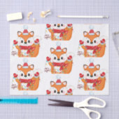 Weihnachtsfox mit Lichtern Seidenpapier (Handwerk)